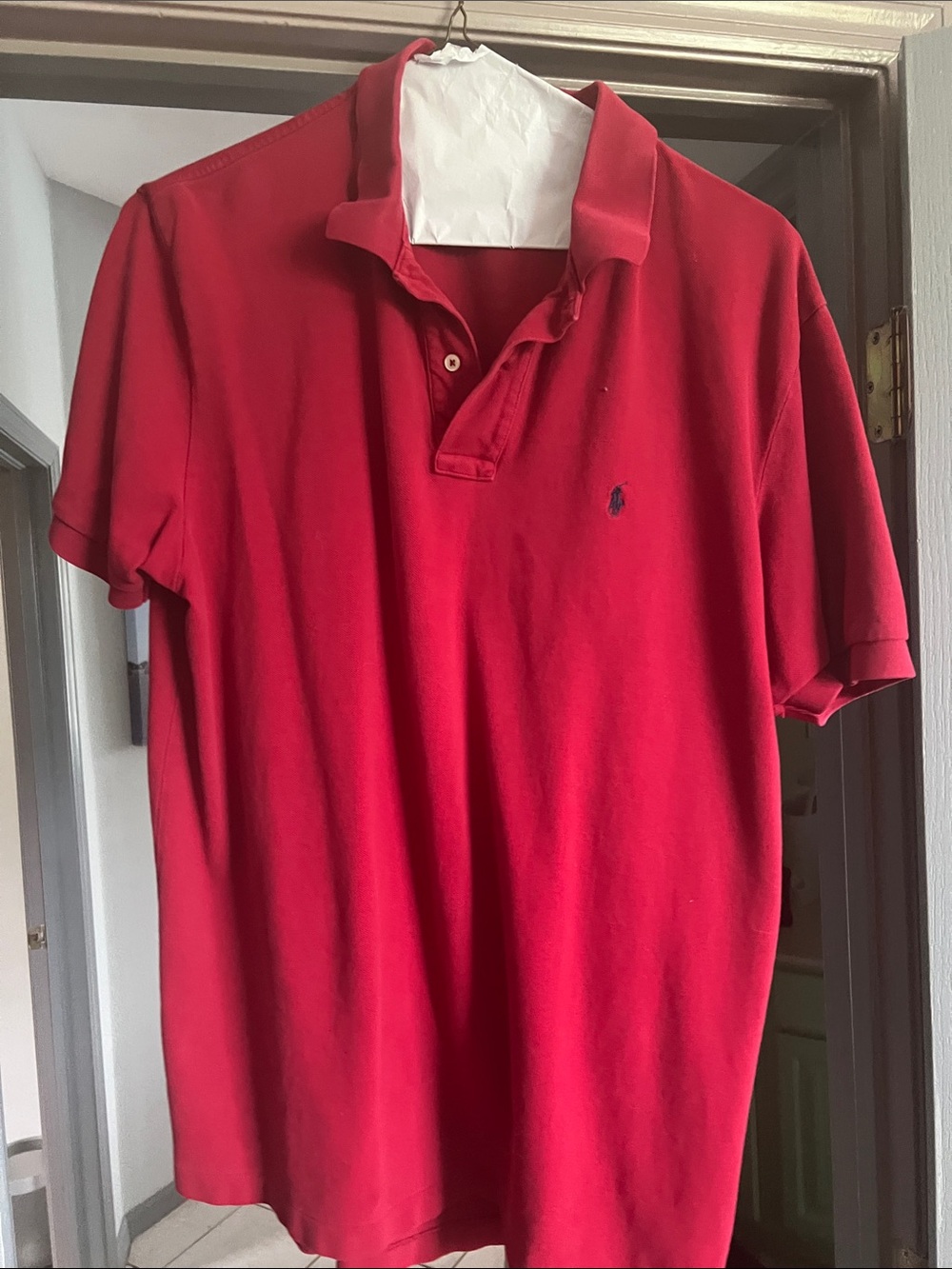 Polo by Ralph Lauren Red Short-Sleeve Men’s Polo with Navy Pony